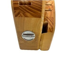 KitchenAid  Butcher Block 15 Slot Natural Wood Knife Block Kitchen Utensil